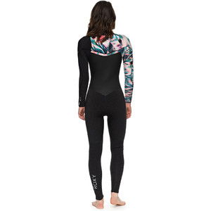 2018 Roxy Womens Performance 4 / 3mm Chest Zip Wetsuit NEGRO ERJW103032